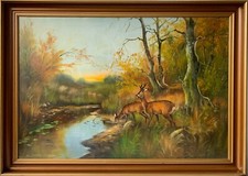 Ölbild Impressionist Reh und