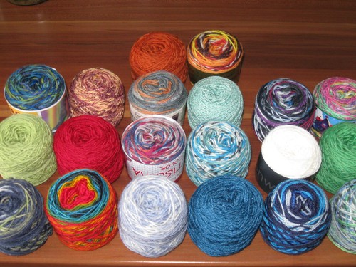 Wollpaket bunte marken - bunte,