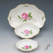 Meissen 3 Konfektschälchen im Dekor Rote Rose
