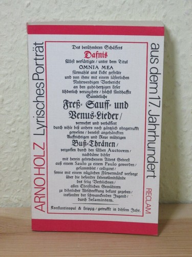 Arno holz dafnis - holz, lyrisches