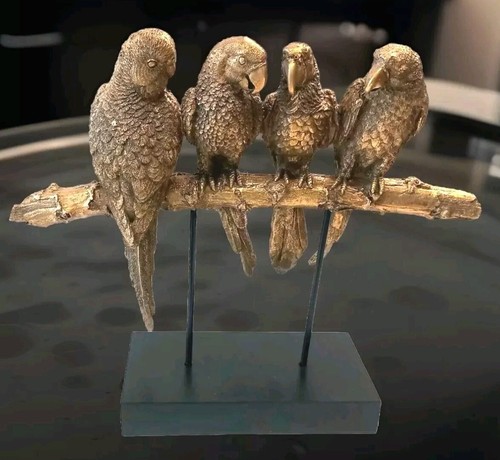 Xxl skulptur papageien gold - xxl,