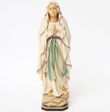 Madonna von Lourdes Skulptur Figur Lindenholz geschnitzt gefasst Maria H. 23 cm