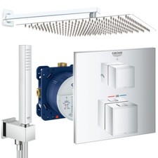 Grohe Thermostat Unterputz Duscharmatur Set Grohtherm Cube mit Regendusche 36 cm