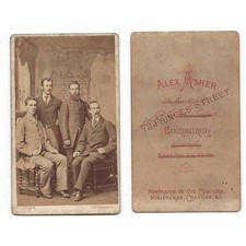 CDV Gruppe junger Männer Carte de Visite von Asher aus Edinburgh