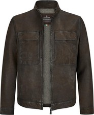 neu  MILESTONE Herren Lammfell-Lederjacke "Tizian" dunkelbraun Gr. M/50 NP 329,-