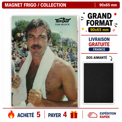 Magnet tom selleck 90x65mm - selleck, xl