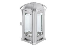 Metallwarenfabrik Moll Grablaterne Edelstahl mit Glas matt 14x14x24cm inox