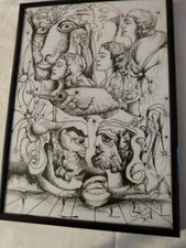 Surrealistischer  Druck einer