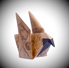 Resin Vogel Figur Origami Stil Japan Kunst Vintage exklusiv Geschenk Weihnachte