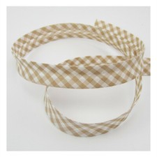  Vichy-Karo, Schrägband, 18mm, beige, Kantenband, nähen, Meterware, 1meter