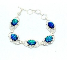 Triplets Opal Edelstein Handgemacht 925 Sterlingsilber Schmuck Armband Größe