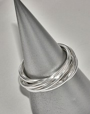 Sterling Silber 925 Fünffachring Fünferring beweglich 5 Ringe Wickelring 5x2 mm