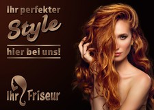 Aufkleber / Plakat / Poster Friseur "IHR STYLE" Werbung versch. Din-Formate