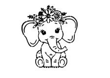 Schablone " Babyelefant mit
