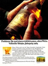 3w23099/ Alte Reklame aus 1977 – Vollreifer TOKAJER – Jahrgang 1969