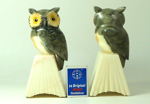 Vintage alabaster eulen - vintage, eulen-paar