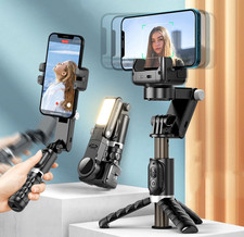 Q18 Smartphone Gimbal Stabilisator Handheld Selfie Stick Stativ mit Fülllicht