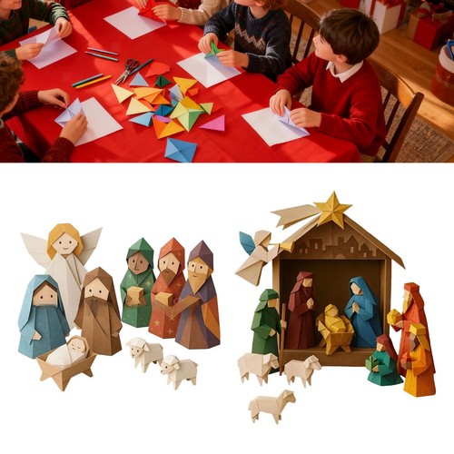 Weihnachtliche krippe aus - krippe,