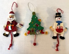 3x Hampelfigur Holz Weihnachtsmann Schneemann Baum ca. 12,5 cm Deko Weihnachten