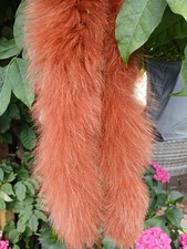 Pelzschal Pelzkragen Blaufuchs Terrakotta Federleicht  Geschenkidee 80 Cm