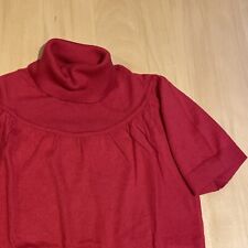 St.Emile Pullover Rollkragen kurzarm Seide CASHMERE interessant Strick rot Gr.38