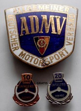 DDR, Plakette ADMV + Gratis Abzeichen 10 und 20 Jahre unfallfrei