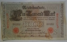 Reichsbanknote 1000 Mark 21. April 1910 rot gestempelt Sammlerstück