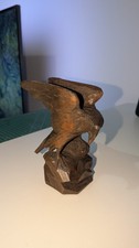 Adler Holzfigur 13cm Geschnitzt Statue Vintage Antik