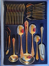 besteckkoffer 12 personen in Gold, ungebraucht