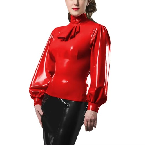Glänzendes pvc leder rüschen - leder,