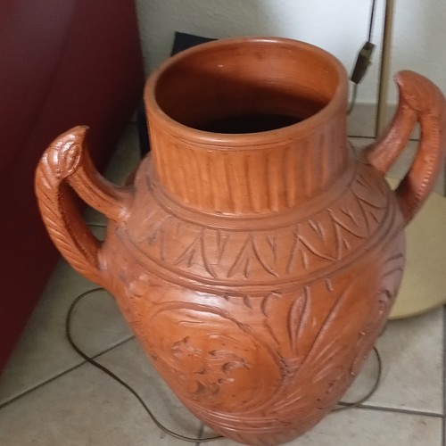 Große terrakotta vase - große, braun
