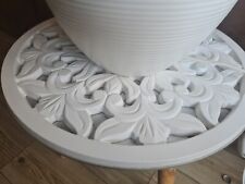 Deko Holz Tisch weiß - 30x30 cm - kleiner Beistelltisch Sofatisch Blumenhocker