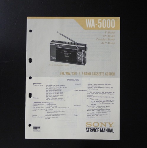 Original sony 5000 mw - sony, fm/mw/sw