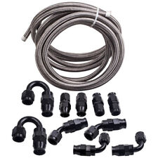 20FT AN6 6AN Stainless Steel PTFE Fuel Line Black Fitting Kit E85 Ethanol Set