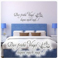 Der frühe Vogel kann mich mal! Wandtattoo Lounge Schlafzimmer Küche Bad W1582