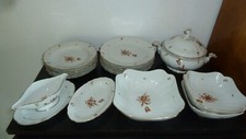 Essservice Hutschenreuther Dresden braune Blume Speiseservice Tafelservice weiss