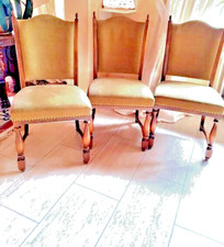 Esszimmer-Wohnzimmer Stühle 4 Stück, Gebraucht aber Gut erhalten, aus Holz-Samt,