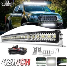 42" LED Lichtleiste Tri-Row Spot Flood mit Kabelbaum für Ford Ranger Wildtrak