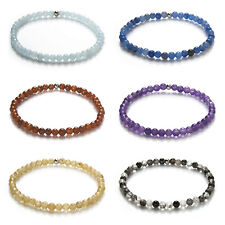 Edelstein Armband - 4mm Kugel-Armband Naturstein - Perlenarmband - viele Farben