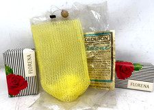 DDR Badeschwamm Dederon Ideal VEB Haarlock Seifenbeutel 2x Seife Florena UNBEN.