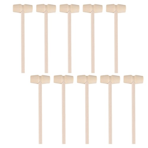 25pcs khaki wooden hammer toy - wooden,