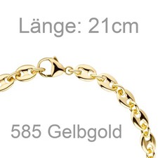 6 mm Bohnen Armband 585 Gold