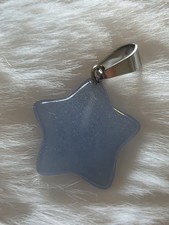 schwarze Kunstlederhalskette mit Sternanhänger +  Geschenkbeutel mit Zugband NEU