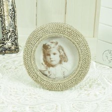 Bilderrahmen Fotorahmen rund gold - farben glitzer Foto 6 x 6 cm