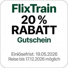 FlixTrain 20% Gutschein