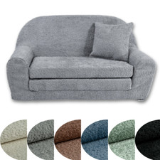 Mini-Sofa David Ausklappbares Kindersofa aus Teddystoff in 6 Farben