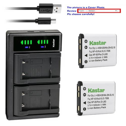 Kastar battery lcd dual usb - dual,