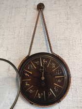 Vintage 50er Jahre Kordeluhr Kienzle Zodiac Sternzeichen Wanduhr Glas Kordel Uhr