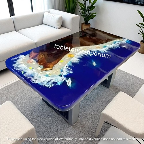 Blau epoxidharz esstisch ocean - blau,