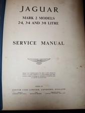 Jaguar Mk2 II 2.4 , 3.4 and 3.8 Litre Workshop Manual Factory Service Manual